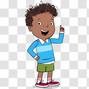 Cartoon Character - Boy Cartoon Character In Striped Sweater Transparent PNG