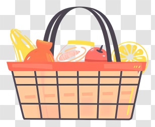 Grocery Basket - Shopping Basket With Groceries Transparent PNG