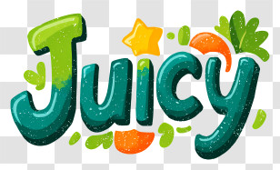 Juicy Logo - Juicy Fruit Logo Lettering Transparent PNG