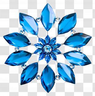 Crystal Snowflake - Blue Jewel Snowflake Transparent PNG