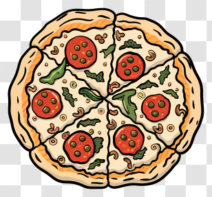Icon - Tasty Pepperoni Pizza Drawing Transparent PNG