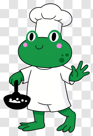Cartoon Frog - Chef Frog Cooking Transparent PNG