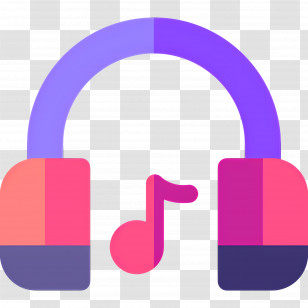 Listening Music - Colorful Headphones With Music Note Design Transparent PNG