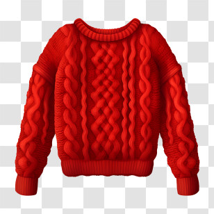 Christmas Sweater - Red Knitted Sweater Design Transparent PNG