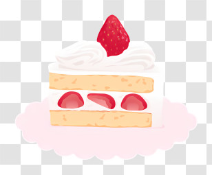 Cake - Strawberry Shortcake Slice Transparent PNG