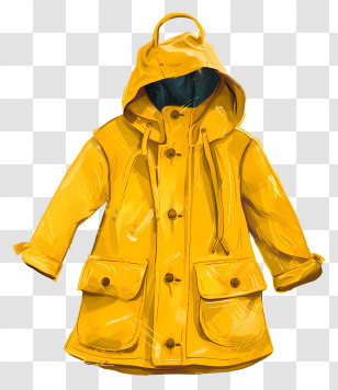 Coat - Stylish Yellow Raincoat Illustration Transparent PNG