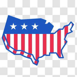 Usa Map - USA Map With Flag Design Transparent PNG