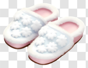 Soft Fluffy Slippers - Fluffy Soft Slippers In Pink And White Transparent PNG