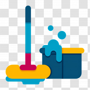 Cleaning Mop - Colorful Mop And Bucket For Cleaning Transparent PNG