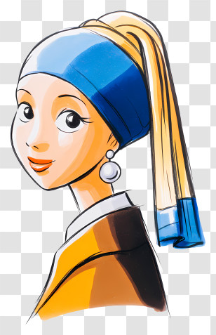 Girl With A Pearl Earring - Woman With Headscarf And Earring Transparent PNG