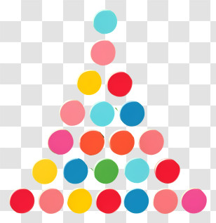 Cartoon - Triangle Pattern With Colorful Dots Transparent PNG