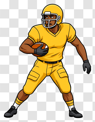 American Football Player - Football Player In Yellow Uniform Transparent PNG