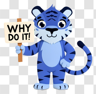 Why Do It - Tiger Holding Why Do It Sign Transparent PNG
