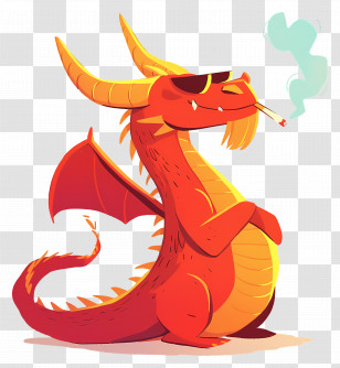 Cute Cartoon Dragon - Cool Red Dragon Cartoon Transparent PNG