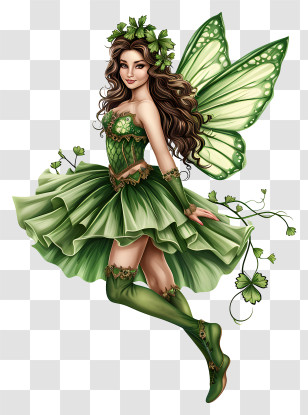 Fairy - Green Fairy Character Illustration Transparent PNG