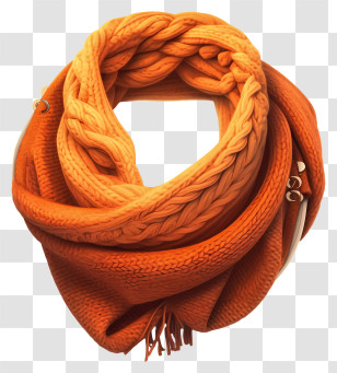 Wool Scarf Knit - Cozy Orange Knit Scarf Transparent PNG