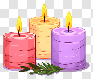 Candles - Colorful Burning Candles For Ambience Transparent PNG