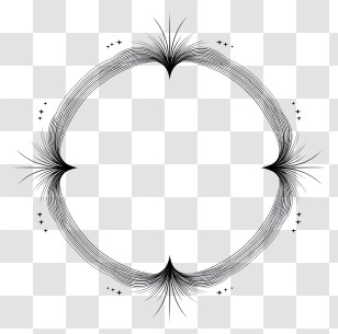 Minimalist Line Art Border - Elegant Circular Decorative Frame Transparent PNG