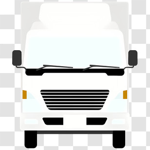 White Semi Trailer Truck - White Truck Front View Transparent PNG