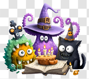 Halloween Book - Cute Halloween Monster Party Transparent PNG