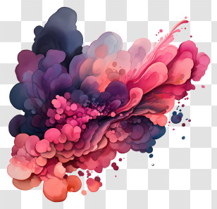 Pink Watercolour Splash - Colorful Abstract Cloud Art Transparent PNG