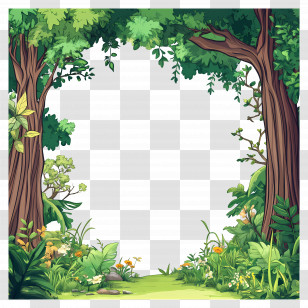 Forest Frame - Green Forest Frame Illustration Transparent PNG