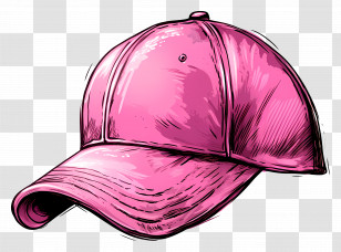 Baseball Hat - Trendy Pink Cap Transparent PNG