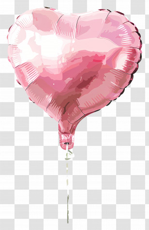 Pink Heart Balloon - Pink Heart-Shaped Balloon For Romantic Decoration Transparent PNG
