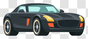 Black Sports Car - Sleek Black Sports Car Transparent PNG