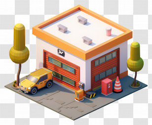 Isometric Car Service Garage - Isometric Car Service Garage Illustration Transparent PNG