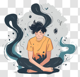 Mental Health - Calm Meditating Person Illustration Transparent PNG