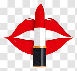 National Lipstick Day - Red Lipstick With Lips Transparent PNG