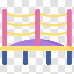 Trampoline - Colorful Wrestling Ring Illustration Transparent PNG