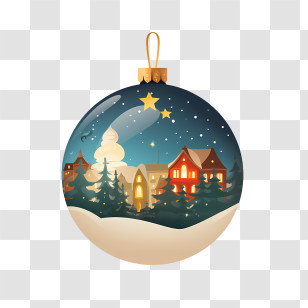 Christmas Ball - Festive Christmas Ornament With Winter Scene Transparent PNG