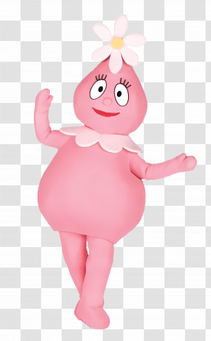 Yo Gabba Gabba - Pink Cartoon Character With Flower Transparent PNG