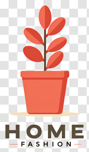 Home Fashion Logo - Red Potted Plant Logo Transparent PNG