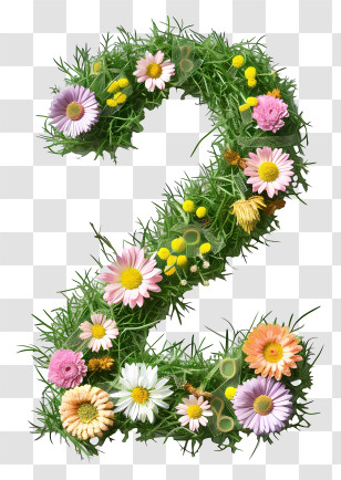 Floral Number Two - Floral Number 2 Design Transparent PNG