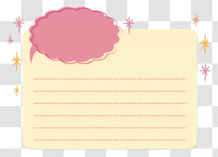 Cartoon - Decorative Note Card Template With Pink Overlay Transparent PNG