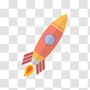 Icon - Red Cartoon Rocket Illustration Transparent PNG