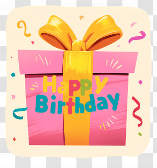 Birthday Gift - Happy Birthday Gift Box Transparent PNG