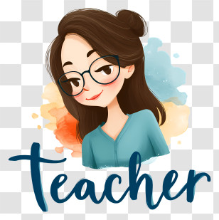 Teacher Logo - Teacher Cartoon Illustration Transparent PNG