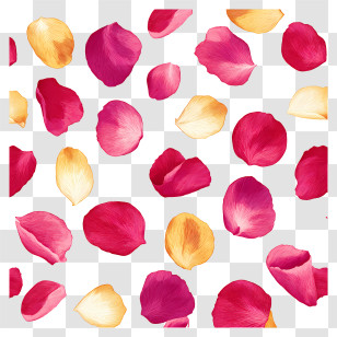Wedding Rose Petal Confetti - Colorful Rose Petals Pattern Transparent PNG