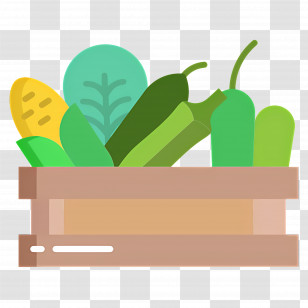 Harvest Box - Wooden Crate Filled With Fresh Vegetables Transparent PNG