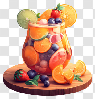 Fresh Juice - Colorful Fruit Cocktail In Glass Transparent PNG