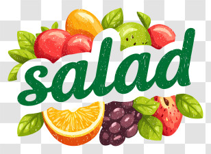 Salad Logo - Fresh Fruit Salad Logo Transparent PNG