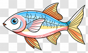 Colorful Cartoon Fish - Colorful Cartoon Fish Design Transparent PNG