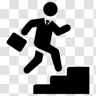 Running Businessman - Businessman Climbing Stairs Icon For Career Success Transparent PNG