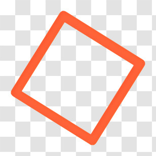 Rectangle - Orange Tilted Square Geometric Design Transparent PNG