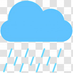 Raining Cloud - Blue Rain Cloud Symbol Representing Weather Transparent PNG