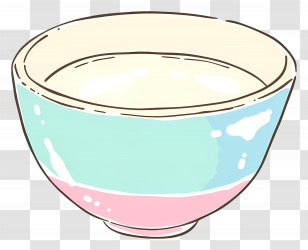 Bowl Of Milk - Pastel-colored Bowl Transparent PNG